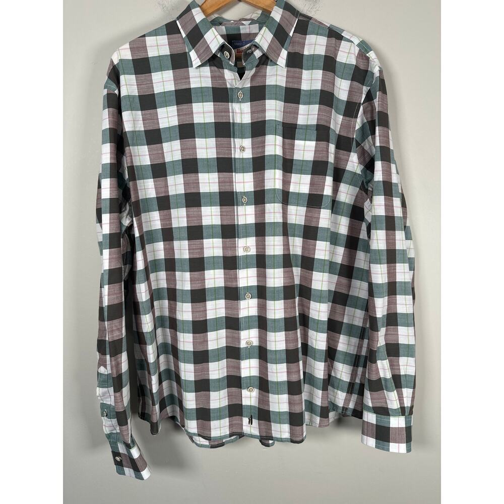 Johnnie O Hanging Out Men 2XL‎ Herring Button Down Shirt In Havana Preppy